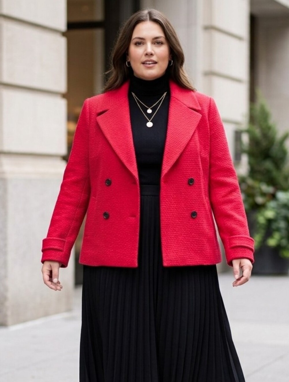 NWT Talbots 16 Classic Red Tweed Boucle Boxy Blazer Contemporary Workwear